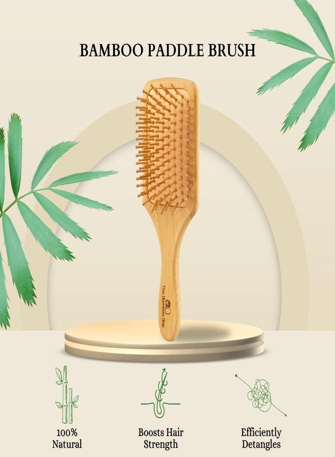 The Bamboo Bae Bamboo Hairbrush Comb | Wooden Paddle Hair Brush for Men & Women | Bamboo Bristles Hair Brush for Detangle & Hair Growth | Anti Static Hairbrush for Thin, Long, Curly Hair - Image 3