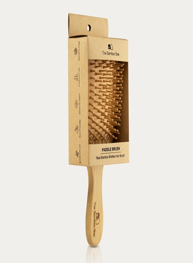 The Bamboo Bae Bamboo Hairbrush Comb | Wooden Paddle Hair Brush for Men & Women | Bamboo Bristles Hair Brush for Detangle & Hair Growth | Anti Static Hairbrush for Thin, Long, Curly Hair - Image 5