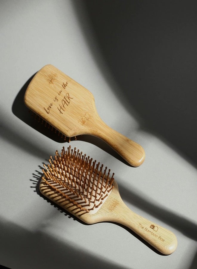 The Bamboo Bae Bamboo Hairbrush Comb | Wooden Paddle Hair Brush for Men & Women | Bamboo Bristles Hair Brush for Detangle & Hair Growth | Anti Static Hairbrush for Thin, Long, Curly Hair - Image 2