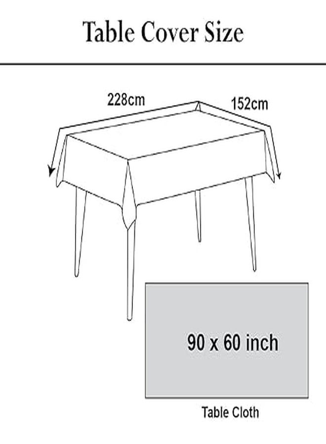 MONKDECOR (O.F Attractive Net Cotton Floral Design 6 Seater Dining Table Cover (Size-60x90 Inches) Plain Cream - Image 4