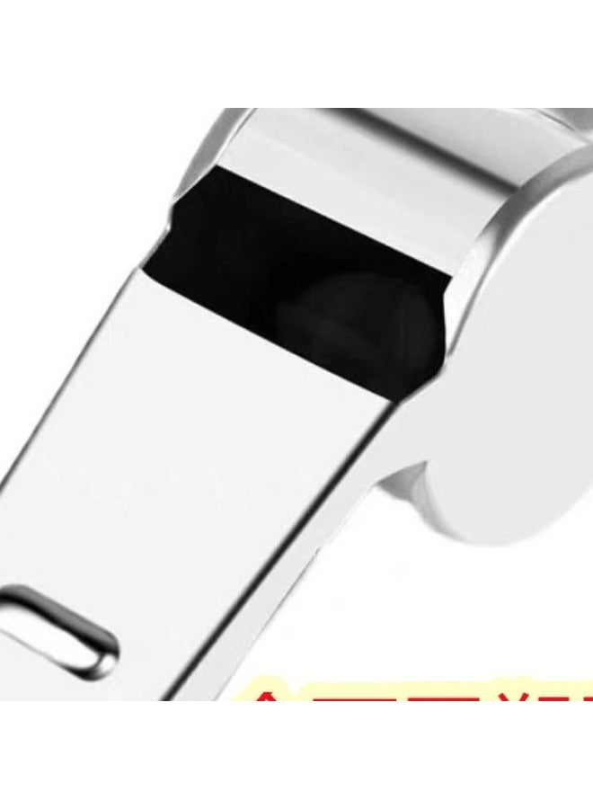 Generic Stainless Steel Whistle Outdoor Referee Pedometer Training Special Whistle For School Sports Teachers Basketball Football Training-Color:Silver Gray - Image 1