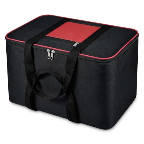 RADIANT Nylon Big Underbed Storage Bag Moisture Proof Cloth Organiser with Zippered Closure and Handle(BlackRed, 54x46x28cm) (Rectangular) (Pack of 1) - Image 1