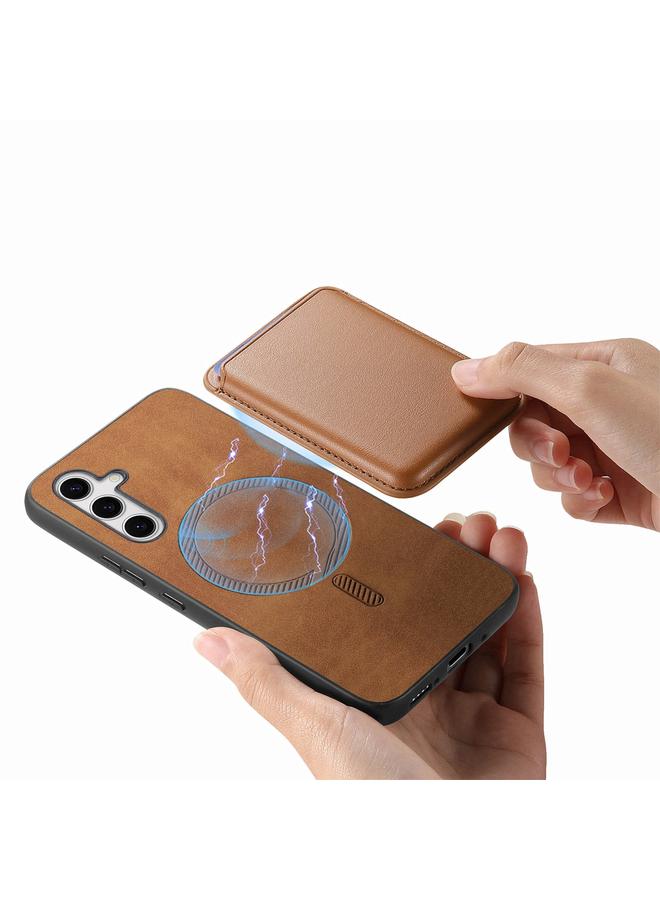 اس-توب جراب لهاتف Samsung Galaxy S24 FE 5G Retro Magsafe Card Bag غطاء خلفي من البولي يوريثان - Image 3