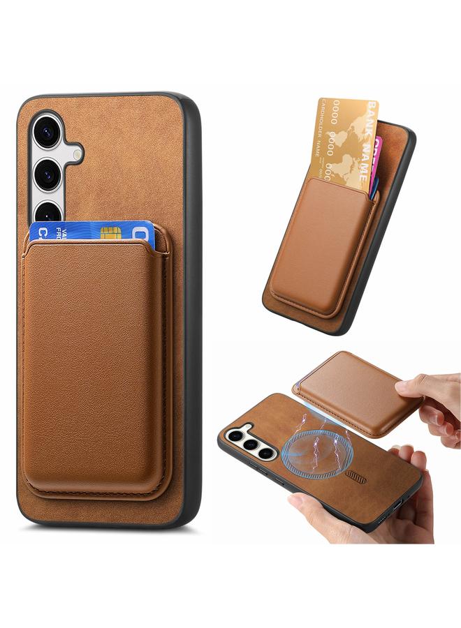 اس-توب جراب لهاتف Samsung Galaxy S24 FE 5G Retro Magsafe Card Bag غطاء خلفي من البولي يوريثان - Image 1