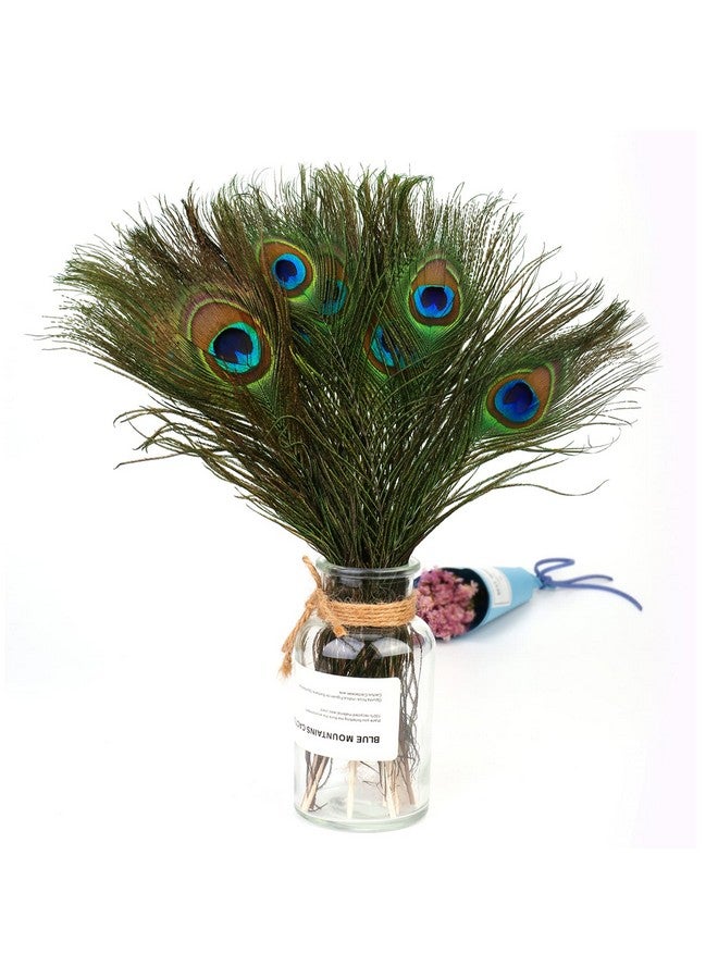 MWOOT 50Pcs Peacock Feathers, Green Peacock Eye Feathers For Diy Crafts Art, Peacock Tail Feathers For Carnival Revelry Masquerade Costume Wedding Holiday Party Decoration (28-32Cm) - Image 3