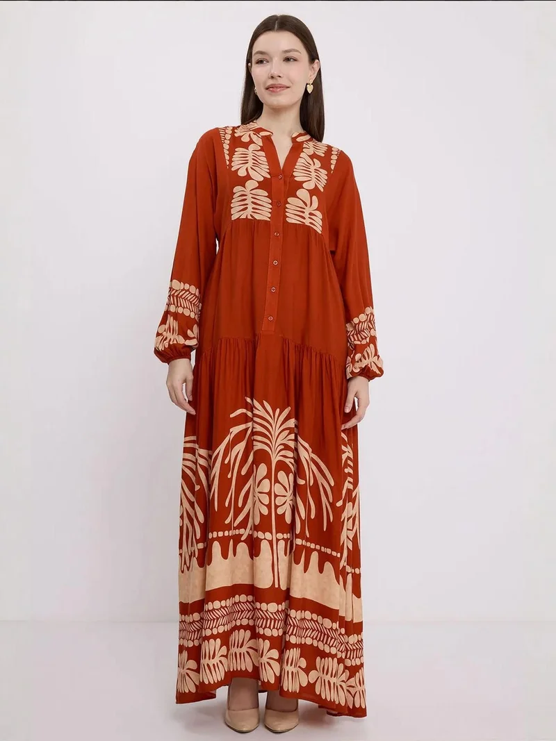 BIG DART BDART Patterned V-Neck Maxi Dress