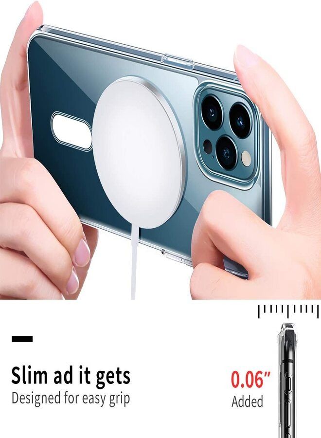 جراب رفيع مضاد للاصفرار من السيليكون والبولي يوريثين الحراري مع 4 زوايا واقية من الصدمات , جراب مغناطيسي لحماية موبايلك لايفون 13 مقاس 6.1 بوصة - Image 3