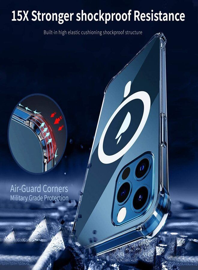 جراب رفيع مضاد للاصفرار من السيليكون والبولي يوريثين الحراري مع 4 زوايا واقية من الصدمات , جراب مغناطيسي لحماية موبايلك لايفون 13 مقاس 6.1 بوصة - Image 4