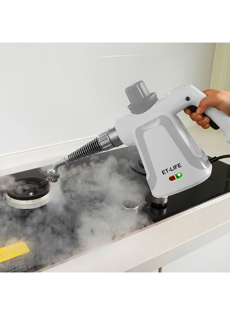 Handheld Steam Cleaner, 1000W Steamer for Cleaning, Multipurpose Portable Steam Cleaners for Home Use with Safety Lock and 9 Accessory Kit to Remove Grime, Grease and More, Save Time and Effort