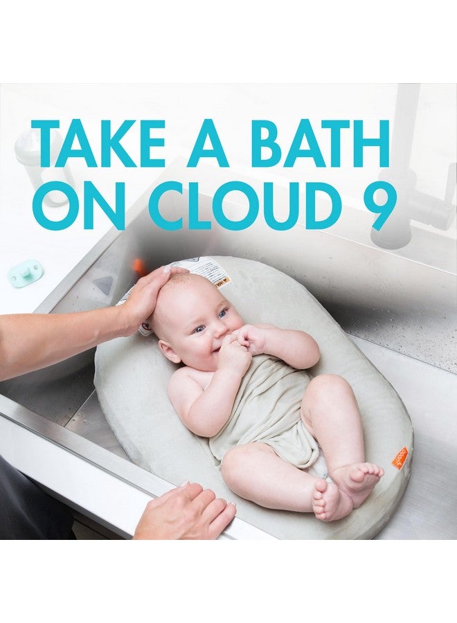 بون حوض استحمام قابل للنفخ للأطفال من Boon Puff+ - حوض استحمام للأطفال الرضع يتضمن غطاء من الصوف الدقيق وأجنحة قماط وحقيبة تخزين - حوض استحمام قابل للنفخ للأطفال حديثي الولادة والرضع - Image 2