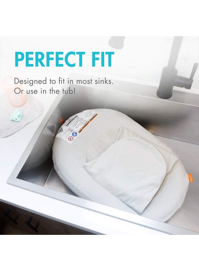 بون حوض استحمام قابل للنفخ للأطفال من Boon Puff+ - حوض استحمام للأطفال الرضع يتضمن غطاء من الصوف الدقيق وأجنحة قماط وحقيبة تخزين - حوض استحمام قابل للنفخ للأطفال حديثي الولادة والرضع - Image 3