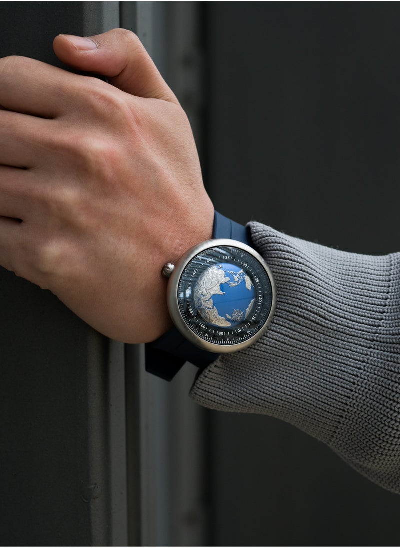 CIGA Design - Blue Planet Automatic Mechanical Skeleton Wristwatch For Men , Stainless steel  , Watch size: 46mm*46mm - Image 1