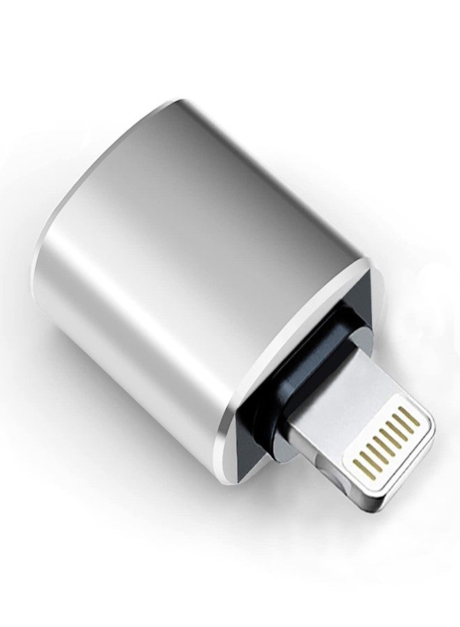 Wahbite Apple Lightning to USB Camera Adapter, USB 3.0 OTG Cable for iPhone/iPad to Connect Card Reader, USB Flash Drive, U Disk, Keyboard, Mouse, Hubs, MIDI, Plug & Play, Silver#1Pack - Image 1