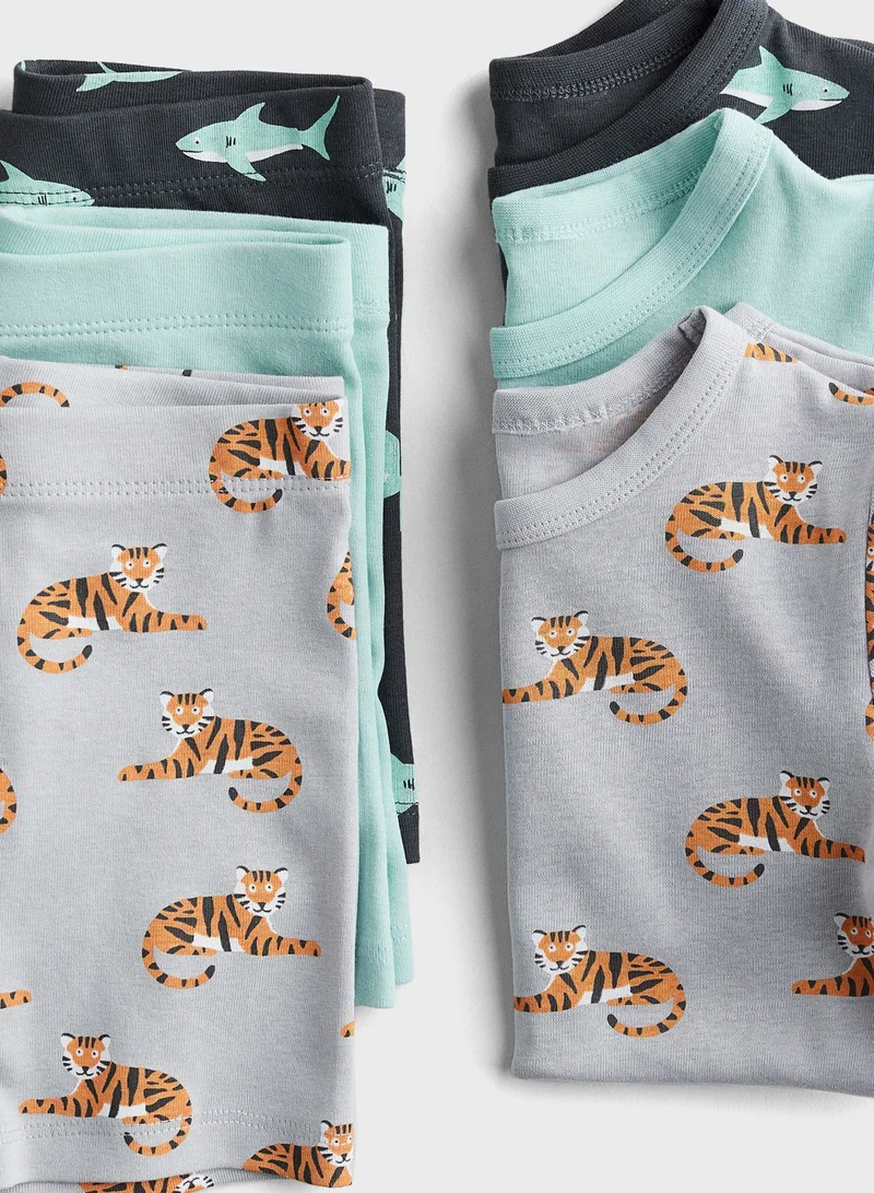اتش اند ام Kids 3 Pack Printed T-Shirt & Pyjama Set