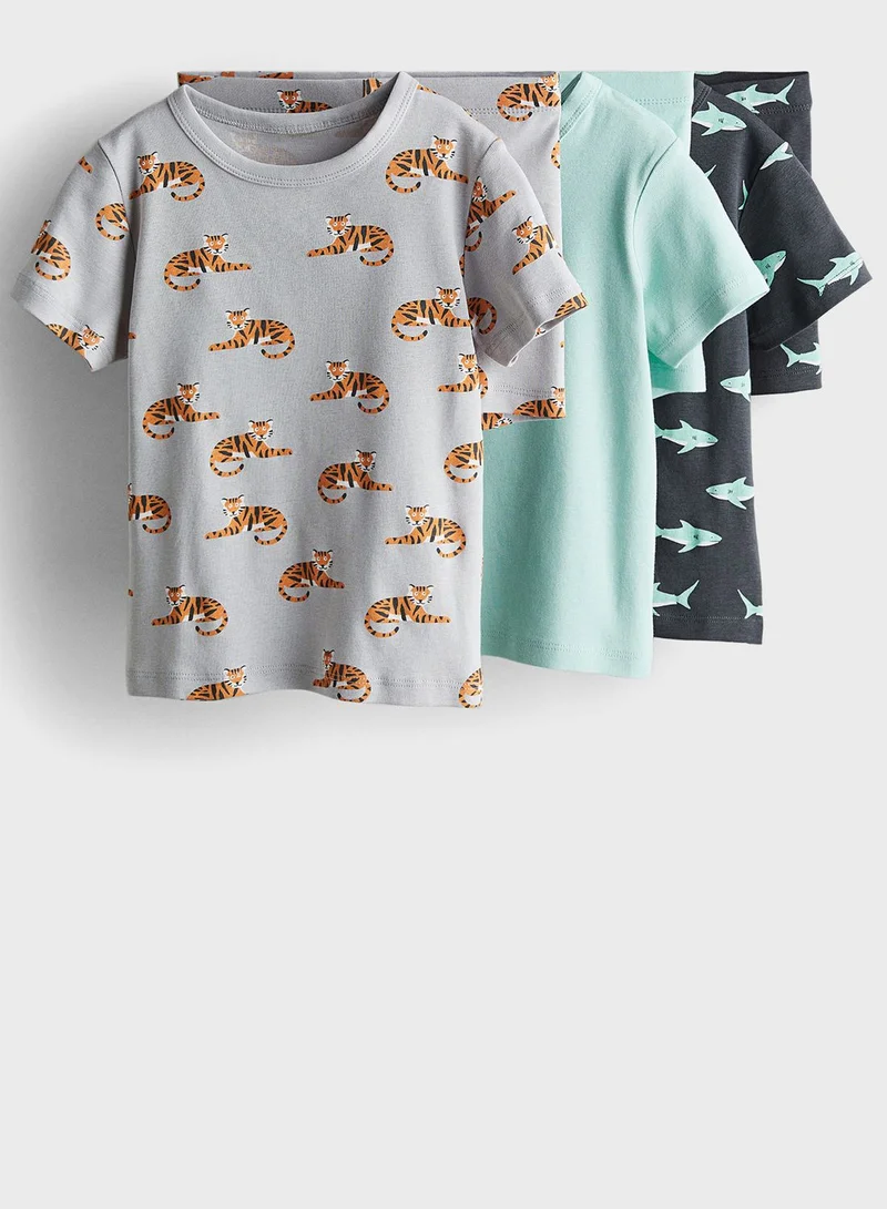 اتش اند ام Kids 3 Pack Printed T-Shirt & Pyjama Set