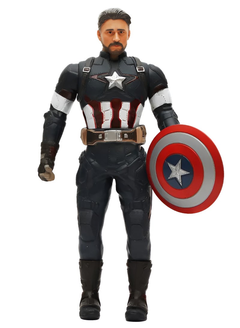 HEXAR ألعاب أكشن هيرو المتحركة مقاس 13 بوصة من أفينجرز مارفل أكشن هيرو للأطفال مع مجموعة متنوعة من أوضاع الحركة الديناميكية (كابتن أمريكا) - Image 1
