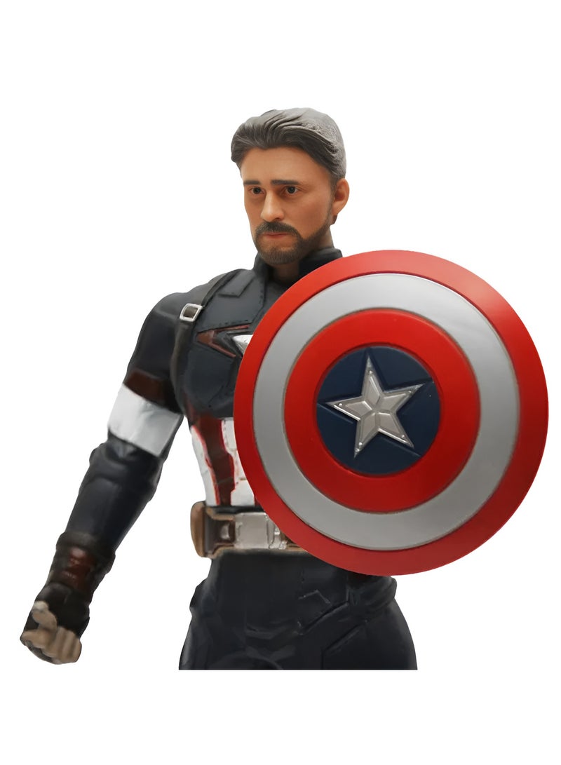 HEXAR ألعاب أكشن هيرو المتحركة مقاس 13 بوصة من أفينجرز مارفل أكشن هيرو للأطفال مع مجموعة متنوعة من أوضاع الحركة الديناميكية (كابتن أمريكا) - Image 4