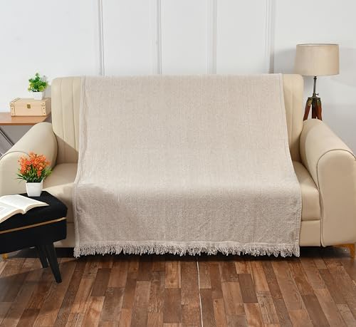 SASHAA WORLD Soft Chenille Throw | Throw Blanket for Sofa, Bed, Chair and Travel | Natural Throw Blanket | Pack of 1, 130 x 180 cm - Image 2