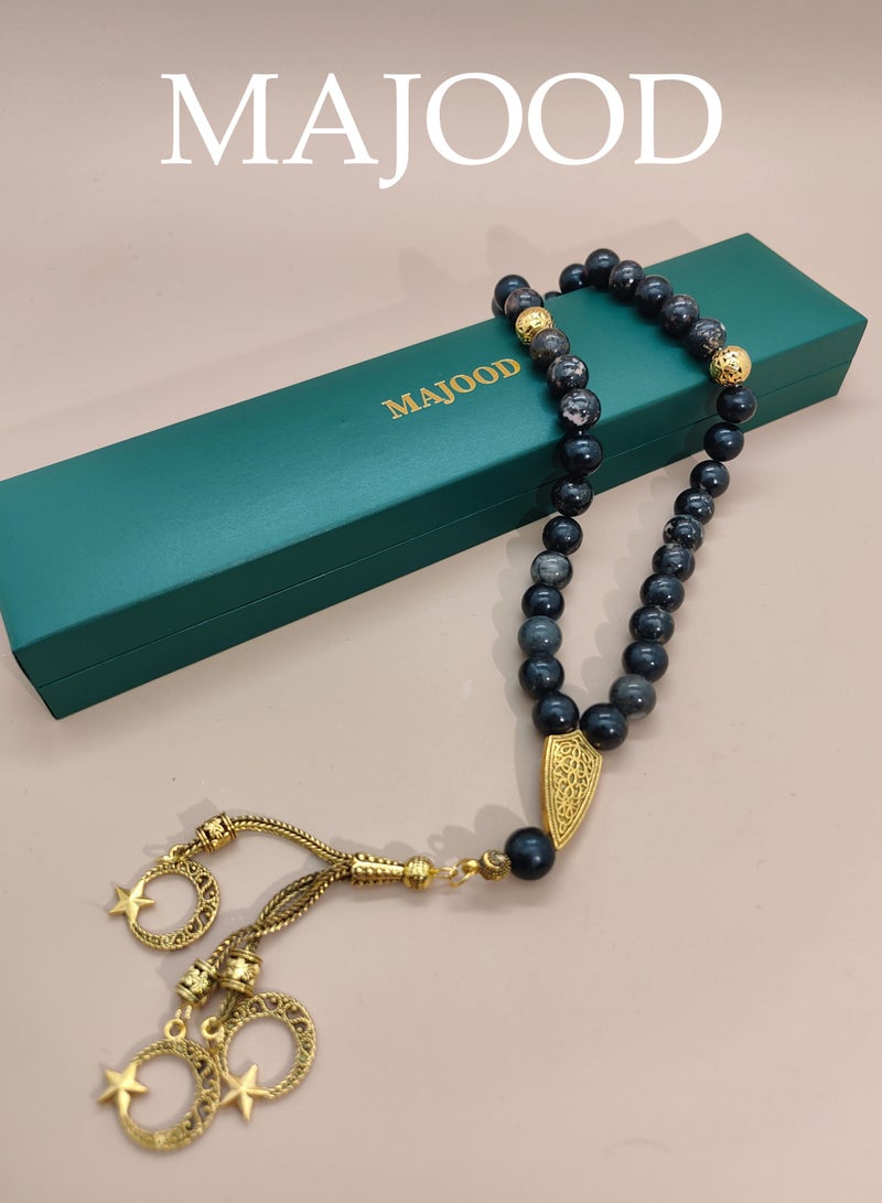 MAJOOD 33 Natural Mineral Alabaster Prayer Beads/Tasbih/10mm - Image 1