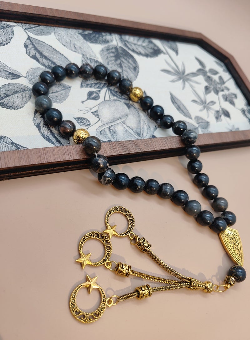 MAJOOD 33 Natural Mineral Alabaster Prayer Beads/Tasbih/10mm - Image 3