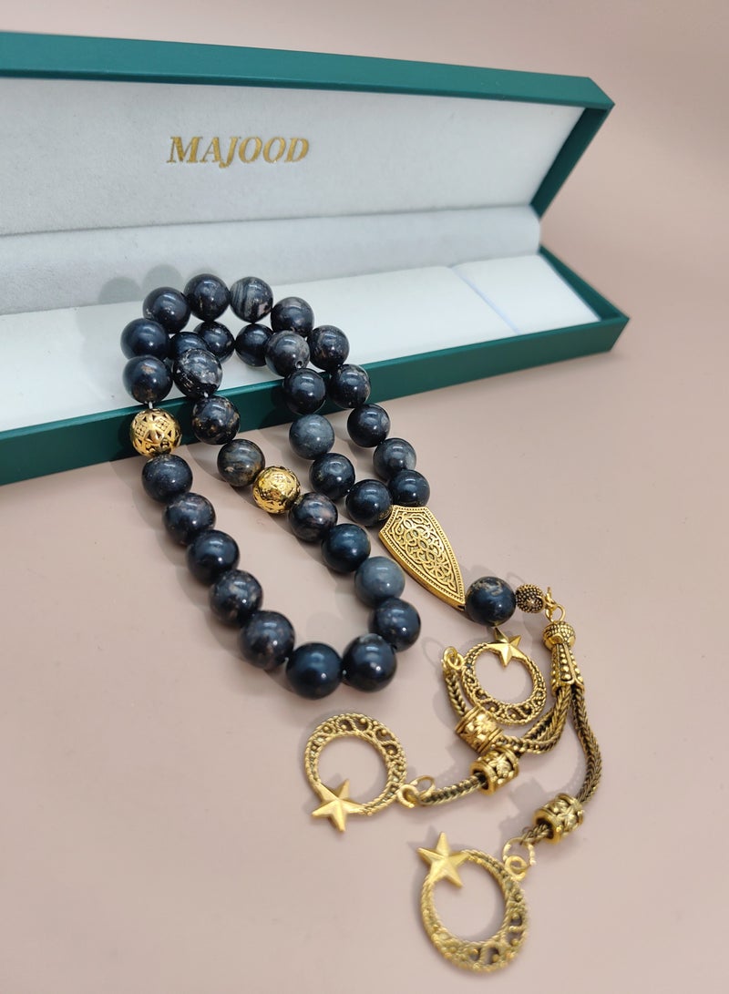 MAJOOD 33 Natural Mineral Alabaster Prayer Beads/Tasbih/10mm - Image 4
