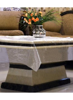 Kuber Industries Kuber Industries PVC Center Table cover|Exclusive Table Cloth|Table Sheet For dining, Party, Events|Waterproof Protector|Indoor And Outdoor Use "60x40" (Transparent)  - Image 3