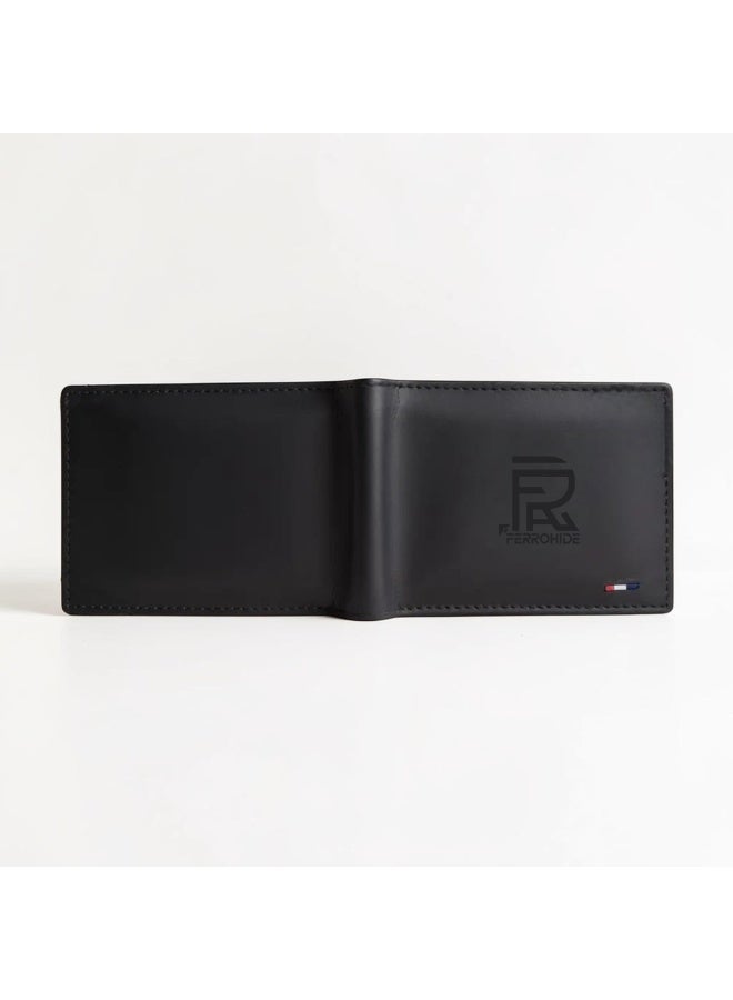 FERROHIDE Premium Slim Leather Wallet for Men – Multiple Card Slots & Cash Pocket – Sleek Black Travel Wallet - Image 2