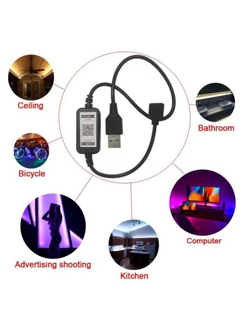 Generic - Smart LED Strip Light Controller, USB Powered, App Control, Sound Activated Colour Changing, RGB LED Strip - Image 1