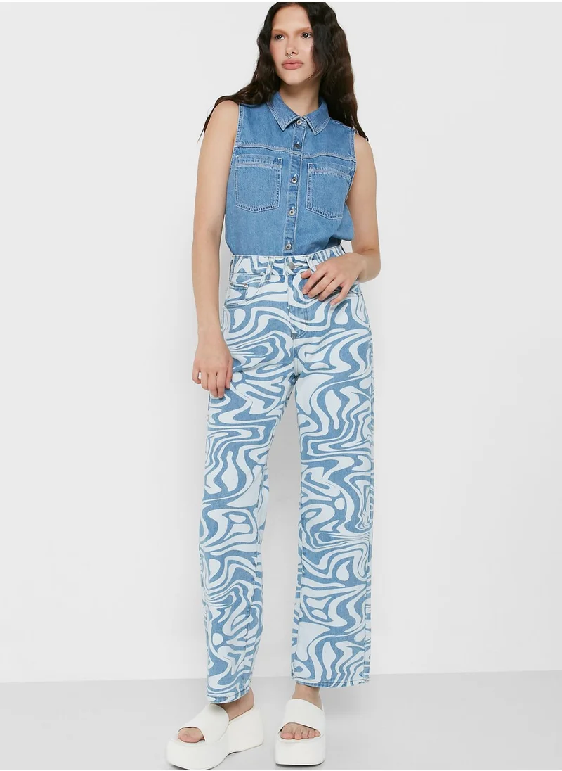 Ginger Straight Fit Swirl Print Jeans