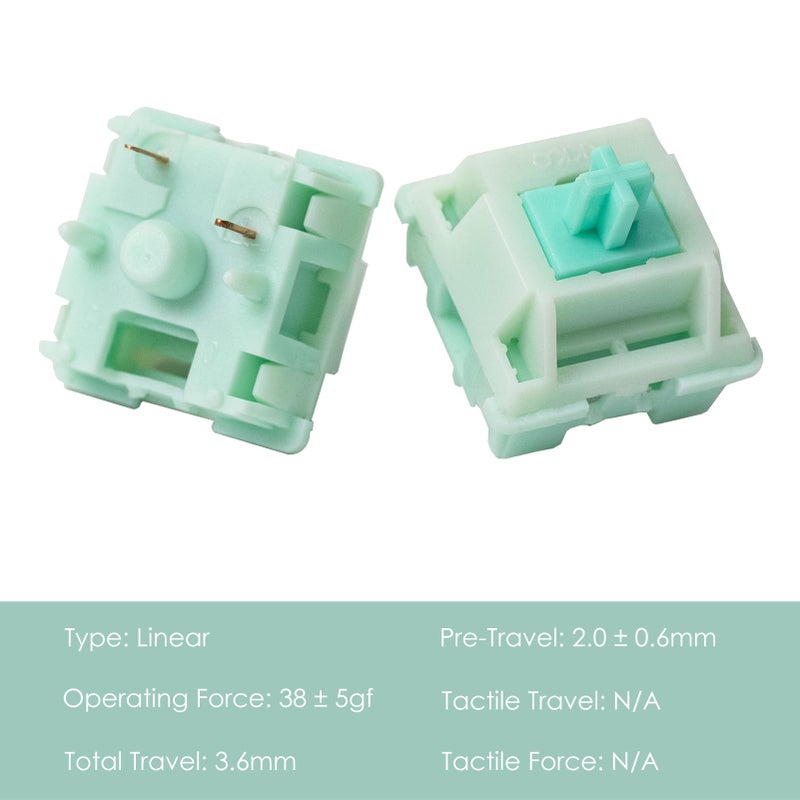 Akko Botany Keyboard Switch for Mechanical Gaming Keyboard, 5-Pin 38gf Linear Pre-Lubed Switches (45pcs) - Image 2
