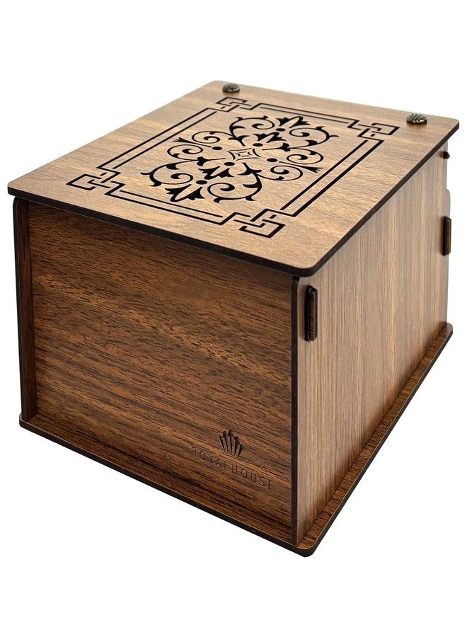 RoyalHouse Premium Wood Tea Storage Box Organizer, Tea Bag Holder Containers (Brown), Eco-Friendly Multi-Functional Decorative Box, 6 Compartments For Assorted Variety Of Small Items - Image 4
