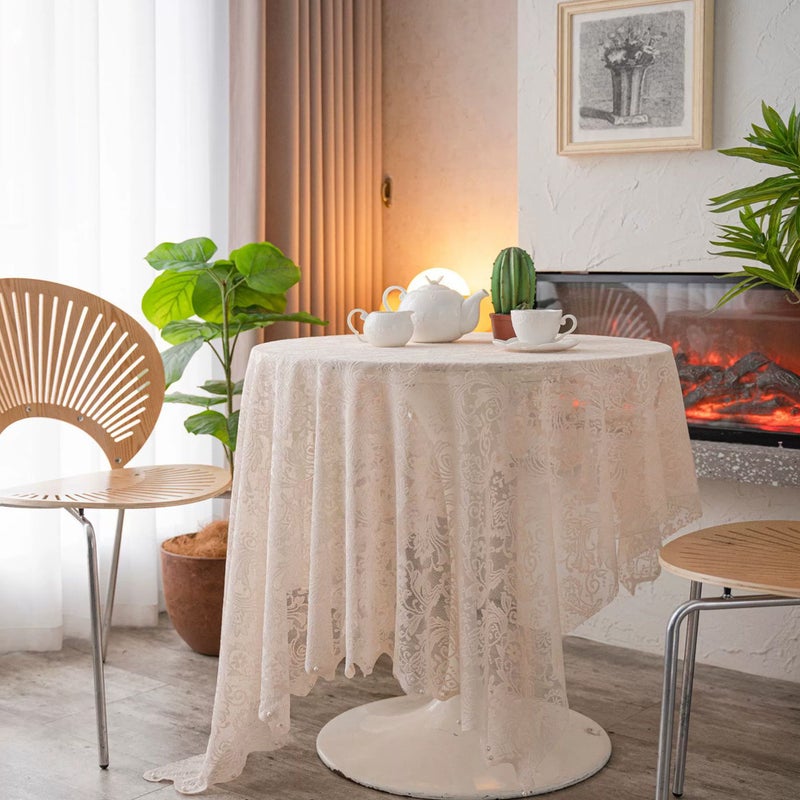 French Style Lace Tablecloth - Rectangular, Polyester, Multiple Colors and Sizes - Image 4