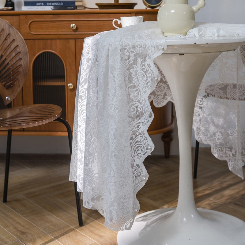 French Style Lace Tablecloth - Rectangular, Polyester, Multiple Colors and Sizes - Image 3