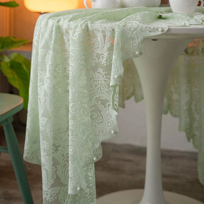 French Style Lace Tablecloth - Rectangular, Polyester, Multiple Colors and Sizes - Image 1