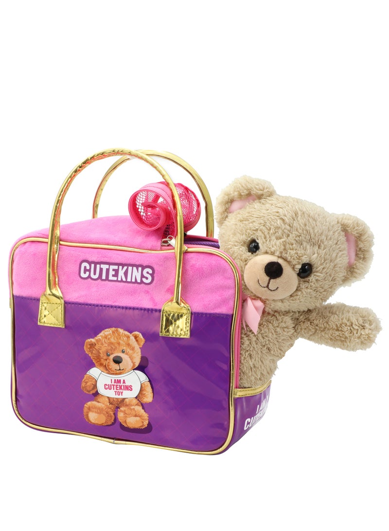 Funville Play Time Cutekins Bear Cub with Carry Case - Image 1