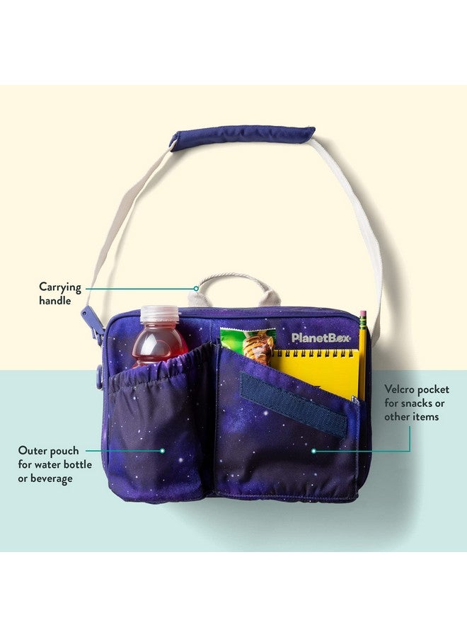 PlanetBox Insulated Lunch Bag Easy to clean and Durable Carry Bag with Pockets for Snacks and Drinks, and adjustable straps Stardust - Image 3
