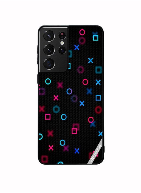 Protective Case Cover For Samsung Galaxy S21 Ultra 5G Playstation Abstract Design Multicolour