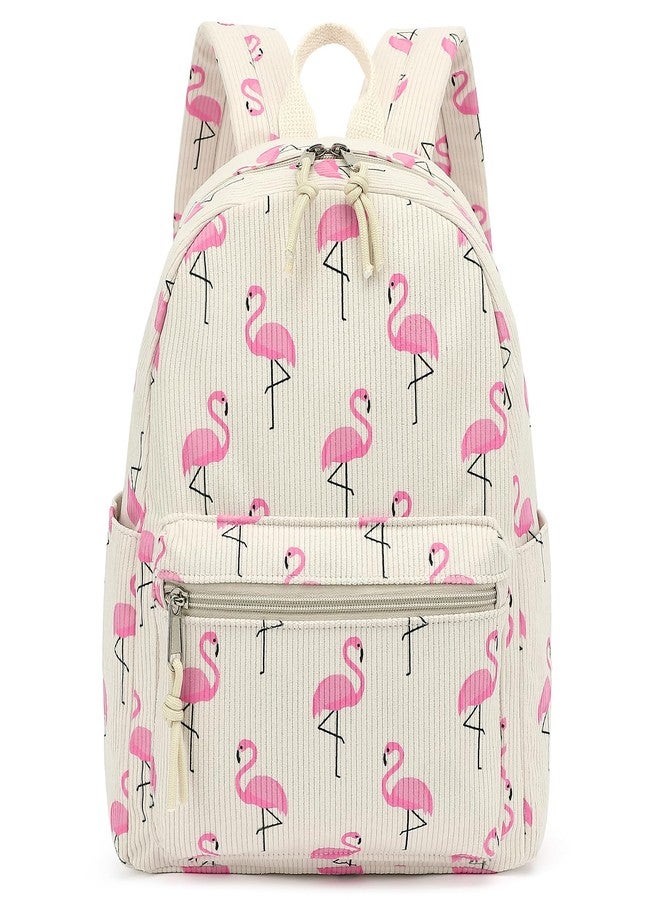 Xunteny Corduroy Mini Backpack Purse for Women Girls, Fashion Small Backpack for Adults Teens Kids School Travel (Flamingo) - Image 1