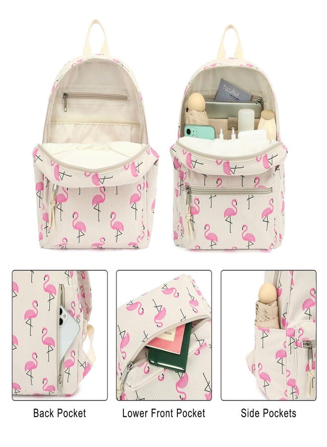 Xunteny Corduroy Mini Backpack Purse for Women Girls, Fashion Small Backpack for Adults Teens Kids School Travel (Flamingo) - Image 3