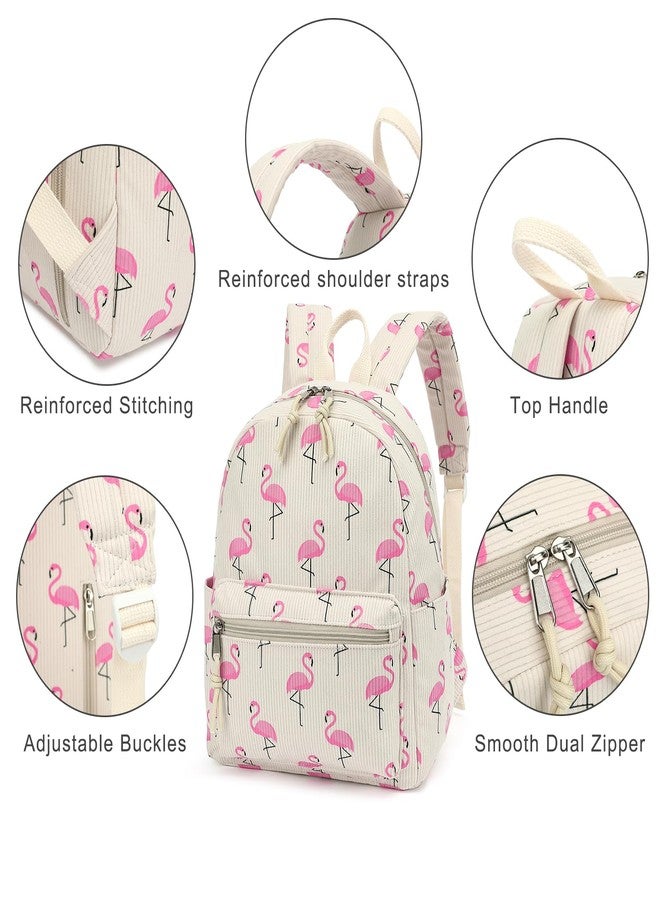 Xunteny Corduroy Mini Backpack Purse for Women Girls, Fashion Small Backpack for Adults Teens Kids School Travel (Flamingo) - Image 4
