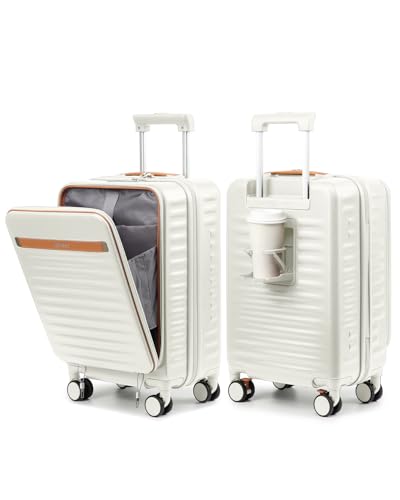 Joyway Carry on Luggage Airline Approved with Front Compartment and Cup Holder, 20 Inch Hard Shell Carry-on Suitcase with Spinner Wheels and TSA Lock for Women Men - Image 1