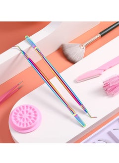 SYOSI 2 Pieces Eyelash Lift Perm Tool Lash Separator Tint Tool, Stainless Steel Metal Lash Lift Rods Tool with Separation Comb for Eyelash Eyebrow Perming Tinting Curling Extensions Supplies (Multi Color)  - Image 2