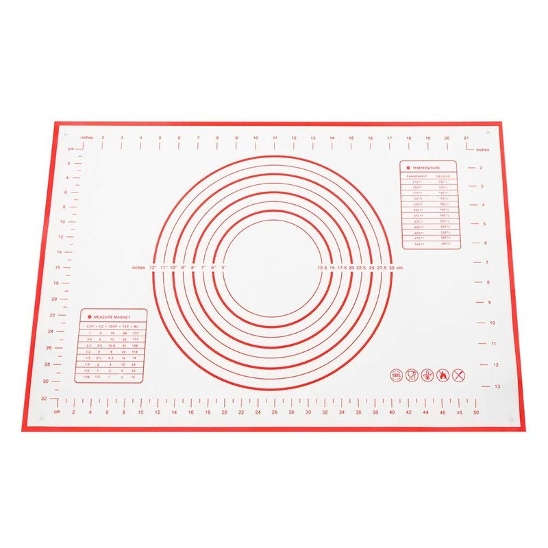 S SMITEX Smitex Silicone Pastry Mat Extra Thick Non Stick Baking Mat with Measurement Fondant Mat Counter Mat Dough Rolling Mat Oven Liner Pie Crust Mat 40 X 60 CM - Image 1