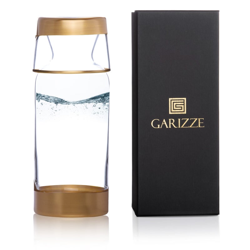 GARIZZE GARIZZE Bedside Water Carafe and Glass Set for Bedroom Bedside Carafe and Glass Set Mouthwash Decanter for Bathroom Water Carafe with Glass Cup for Nightstand 24oz7oz GOLD 