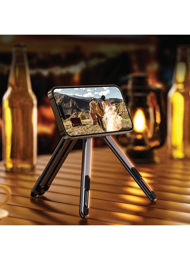 Green Lion Mag Fold Stand / Magnetic Aluminum Laptop Stand / 8-Angle Adjustable Holder for Laptop, Tablet & Phone / Foldable Portable Design with Non-Slip Silicone Pad / 45°–180° Viewing Angles / Stable, Air Vent Friendly, Supports up to 5kg - Grey - Image 2