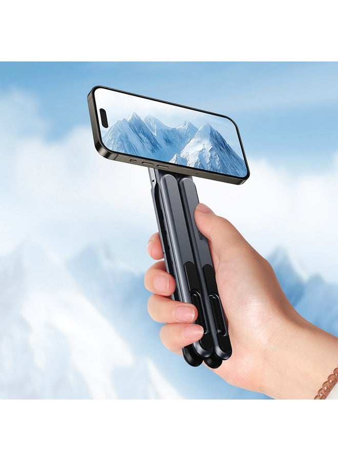 Green Lion Mag Fold Stand / Magnetic Aluminum Laptop Stand / 8-Angle Adjustable Holder for Laptop, Tablet & Phone / Foldable Portable Design with Non-Slip Silicone Pad / 45°–180° Viewing Angles / Stable, Air Vent Friendly, Supports up to 5kg - Grey - Image 3