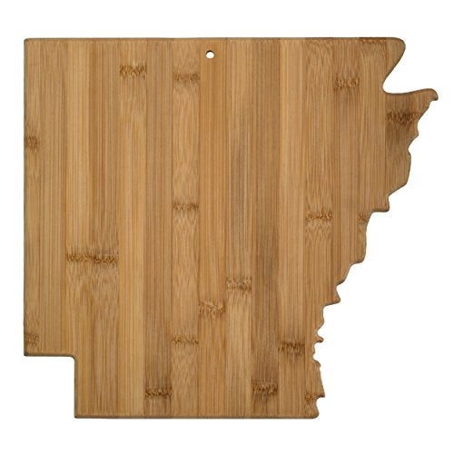 Totally Bamboo Arkansas State Shaped Cutting Board Natural Bamboo