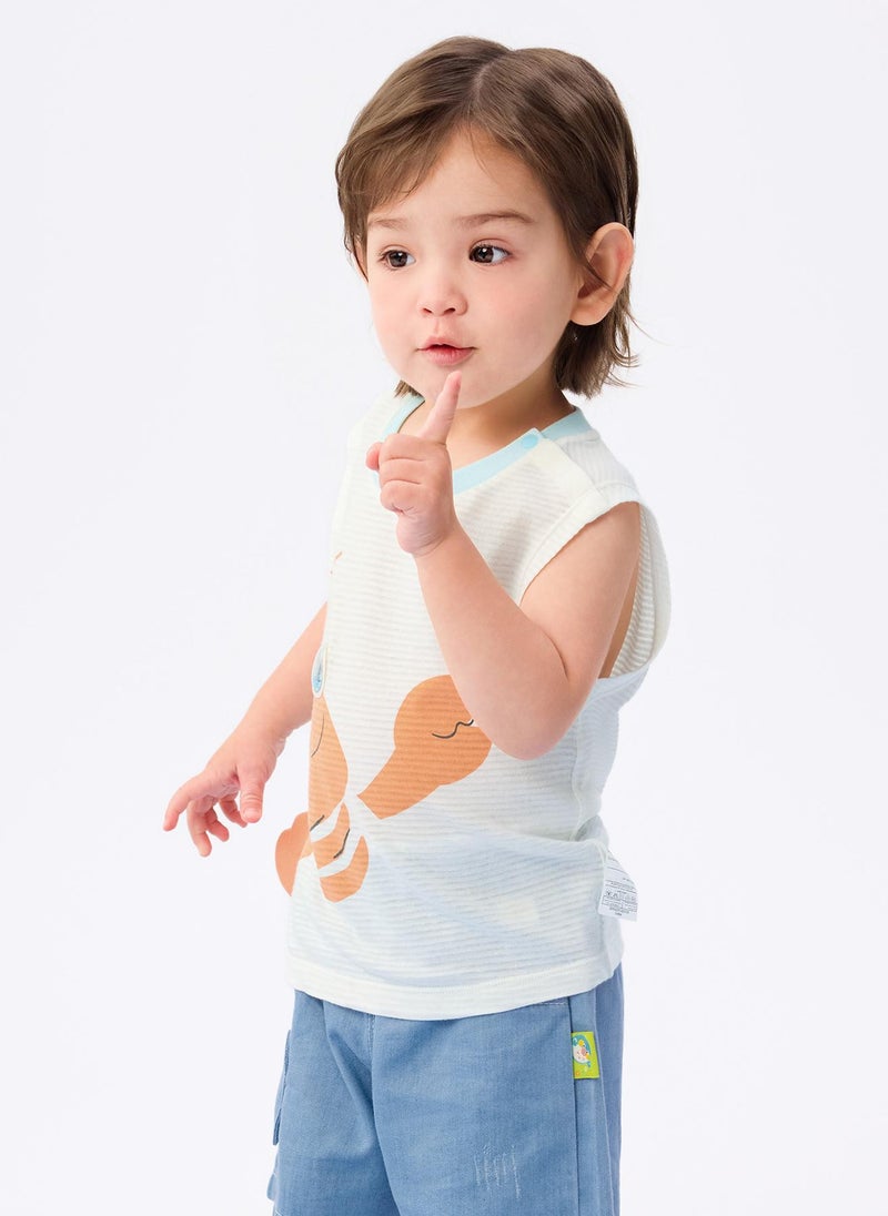 Balabala Baby Boy Wide shoulder sleeveless shirt - Image 2