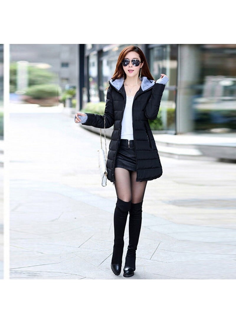 Barbora Winter Hooded Long Women's Puffer Coat 805BLACK8  - Image 1