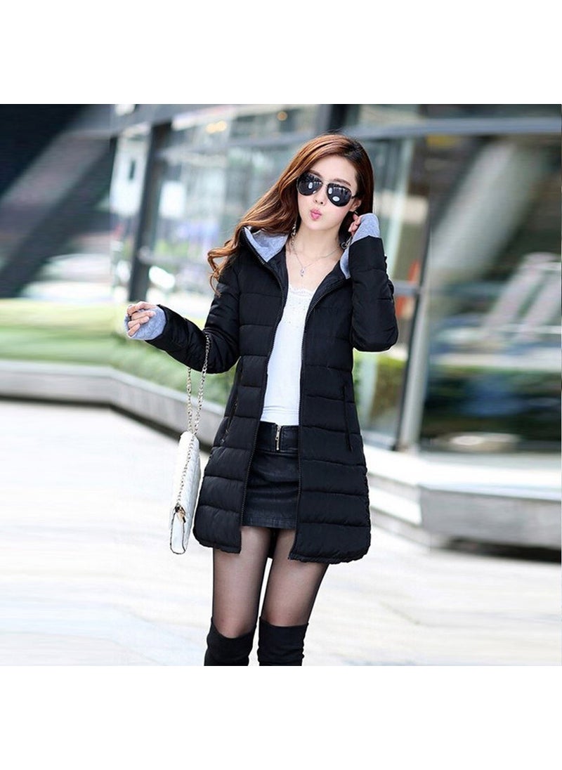 Barbora Winter Hooded Long Women's Puffer Coat 805BLACK8  - Image 2